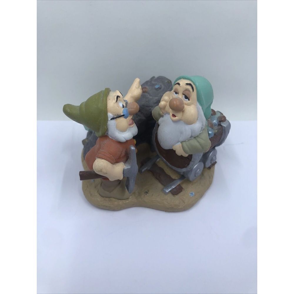 Disney  Seven Dwarfs Sleepy & Doc Mine Train Figurine PVC Possible Cake Topper